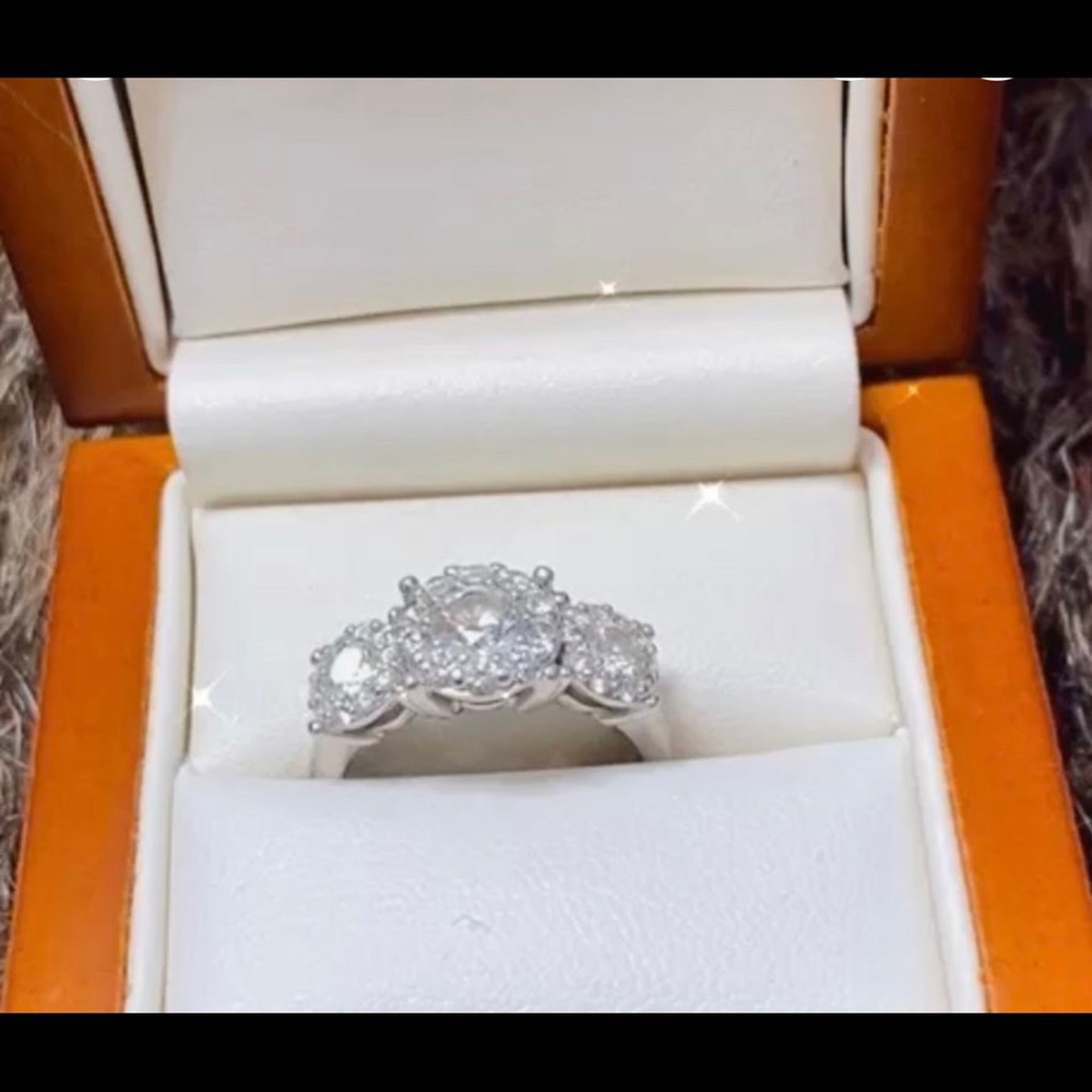 Platinum And Diamond Cluster Ring